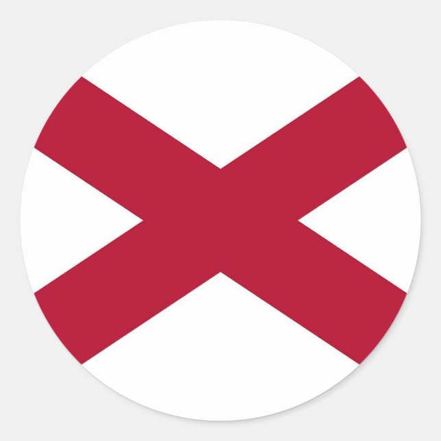 Adesivo Redondo Sticker with Flag of Alabama (Frente)