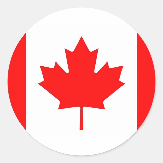 Adesivo Redondo Sticker with Flag of Canada (Frente)