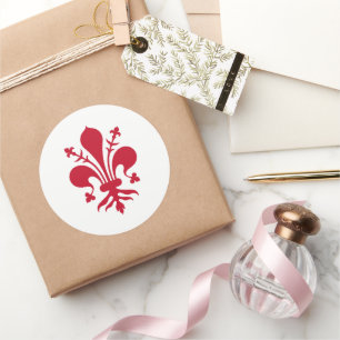 Adesivo Redondo Sticker with Flag of Florence, Itália