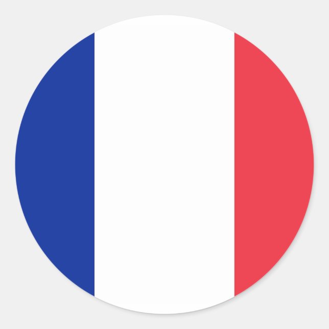 Adesivo Redondo Sticker with Flag of France (Frente)