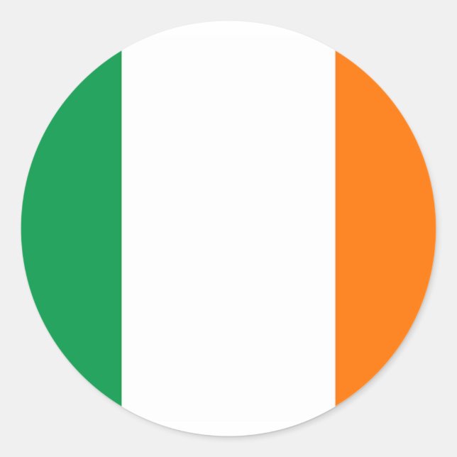 Adesivo Redondo Sticker with Flag of Ireland (Frente)