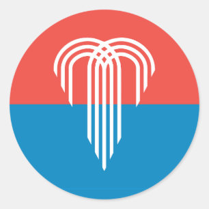 Adesivo Redondo Sticker with Flag of Kansas City, Missouri