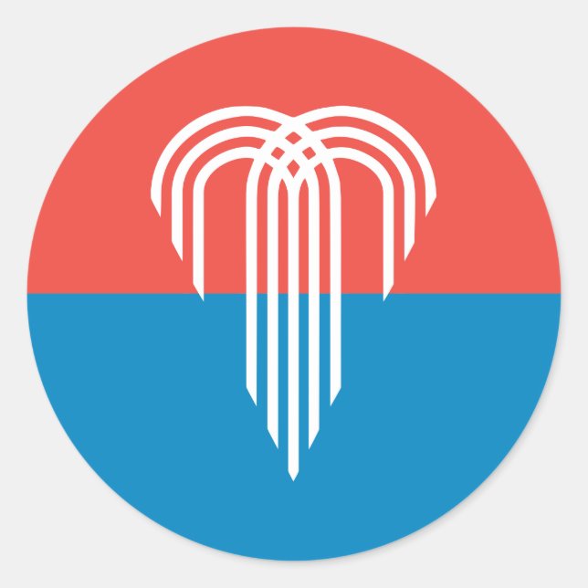 Adesivo Redondo Sticker with Flag of Kansas City, Missouri (Frente)