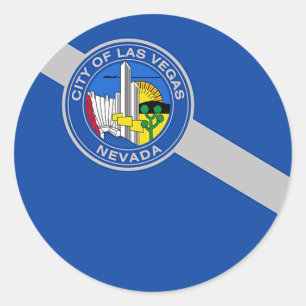 Adesivo Redondo Sticker with Flag of Las Vegas, EUA