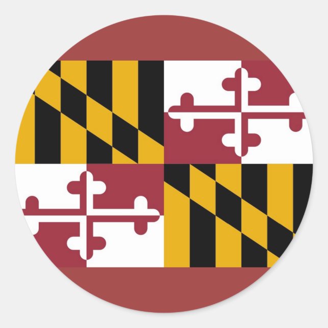 Adesivo Redondo Sticker with Flag of Maryland (Frente)
