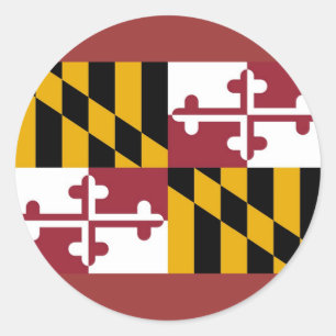 Adesivo Redondo Sticker with Flag of Maryland