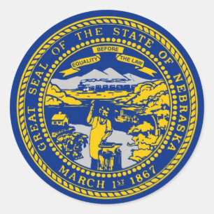 Adesivo Redondo Sticker with Flag of Nebraska