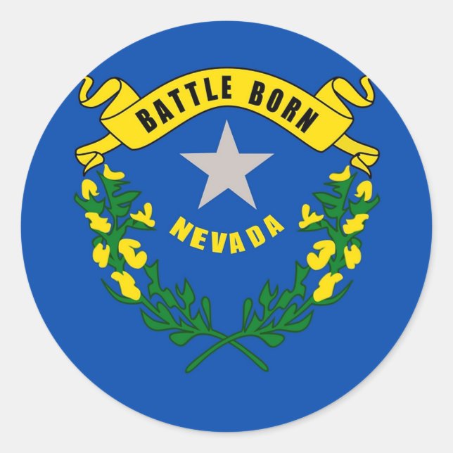 Adesivo Redondo Sticker with Flag of Nevada (Frente)