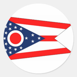 Adesivo Redondo Sticker with Flag of Ohio