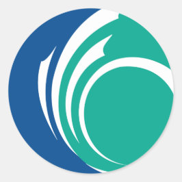 Adesivo Redondo Sticker with Flag of Ottawa, Canada