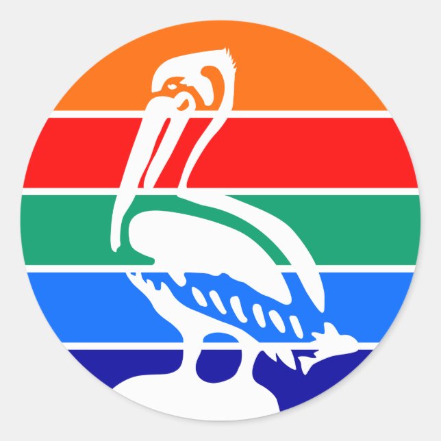 Adesivo Redondo Sticker with Flag of Ruas. Petersburg, Flórida (Frente)