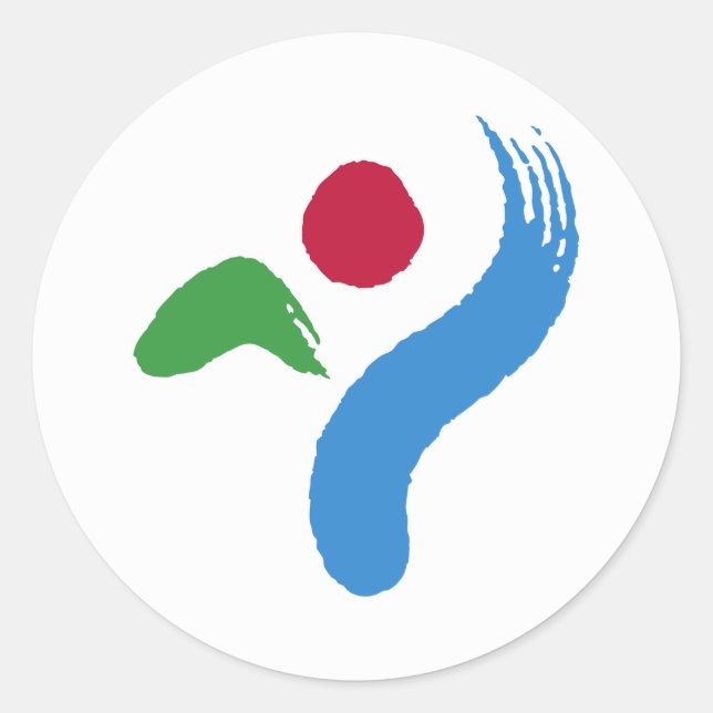 Adesivo Redondo Sticker with Flag of Seoul, South Korea (Frente)