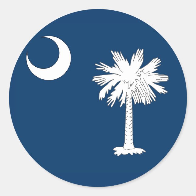 Adesivo Redondo Sticker with Flag of South Carolina (Frente)