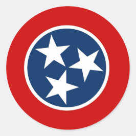 Adesivo Redondo Sticker with Flag of Tennessee