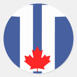 Adesivo Redondo Sticker with Flag of Toronto, Canada