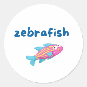 Adesivo Redondo Sticker Zebrafish