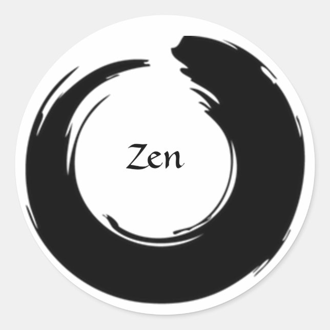 Adesivo Redondo Sticker Zen Preto (Frente)