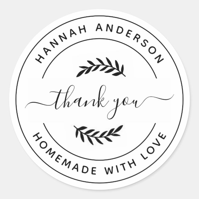 Adesivo Redondo StickerCrie sua própria casa com Obrigado de amor  (Frente)