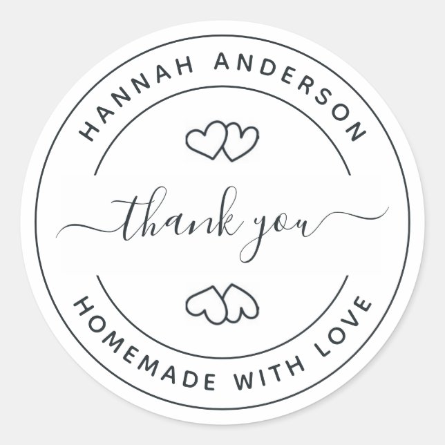 Adesivo Redondo StickerCrie sua própria casa com Obrigado de amor  (Frente)