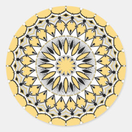 Adesivo Redondo Stickers Amarelos Mandala (Design 1)