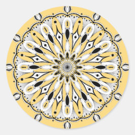 Adesivo Redondo Stickers Amarelos Mandala (Design 2)