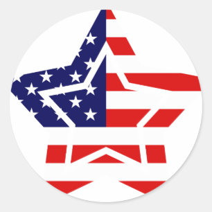 Adesivo Redondo Stickers American Flag