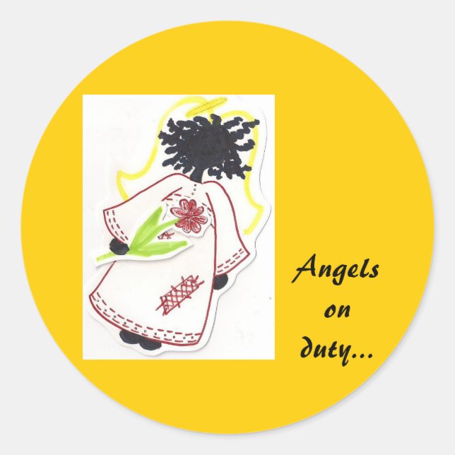 Adesivo Redondo Stickers - Angel (Frente)