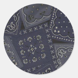 Adesivo Redondo Stickers Bandana Azul