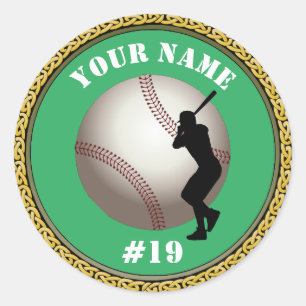 Adesivo Redondo Stickers Baseball - Adicionar nome e número