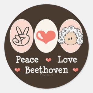 Adesivo Redondo Stickers Beethoven com Paz