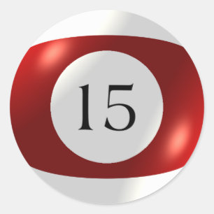 Adesivo Redondo Stickers - Bilhetes - 15 Ball