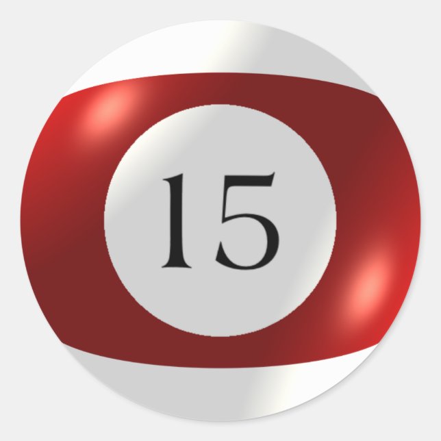 Adesivo Redondo Stickers - Bilhetes - 15 Ball (Frente)