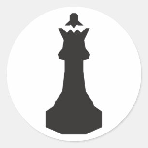 Adesivo Redondo Stickers Black Chess Piece