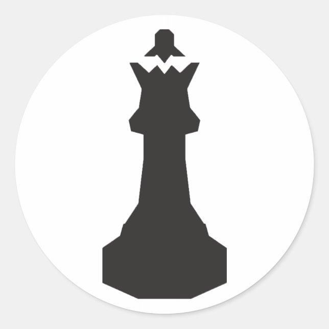Adesivo Redondo Stickers Black Chess Piece (Frente)