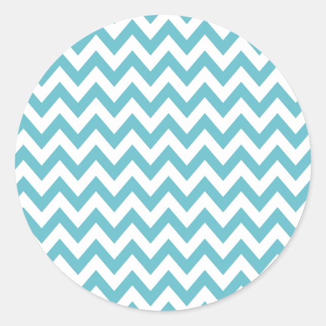 Adesivo Redondo Stickers Blue Chevron (Frente)