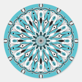 Adesivo Redondo Stickers Blue Mandala (Design 2)