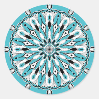 Adesivo Redondo Stickers Blue Mandala (Design 2)