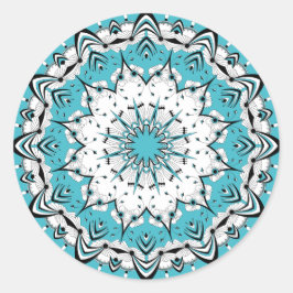 Adesivo Redondo Stickers Blue Mandala (Design 3)