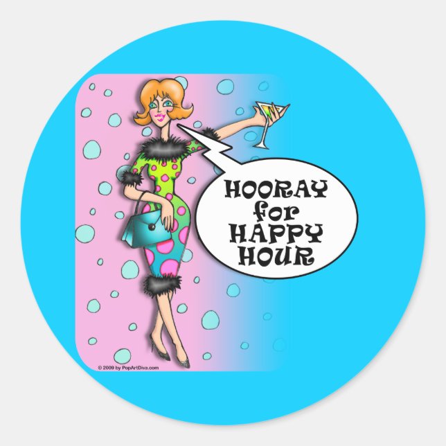 Adesivo Redondo Stickers - Bolinhas Martini Diva (Frente)