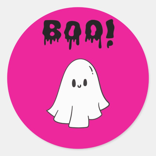 Adesivo Redondo Stickers Boo halloween party  (Frente)