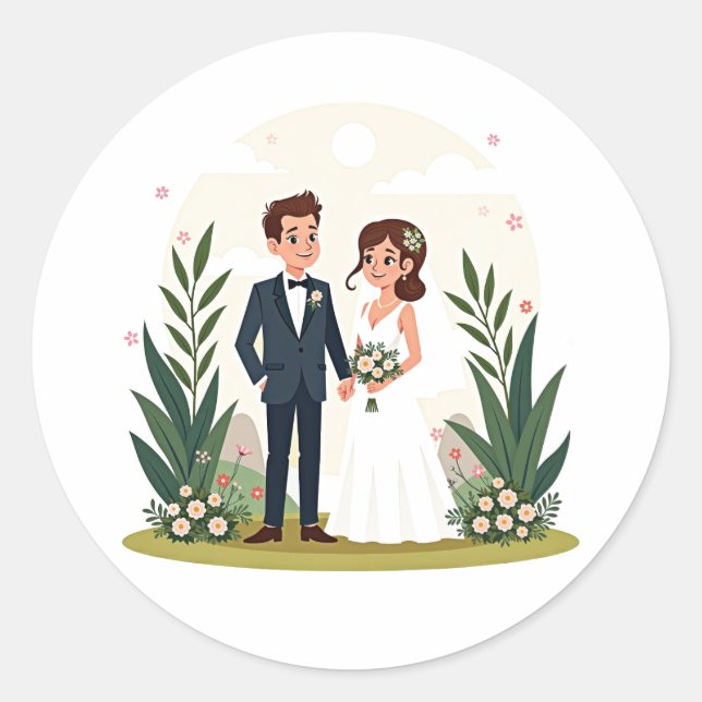 Adesivo Redondo Stickers Boutique Wedding (Frente)