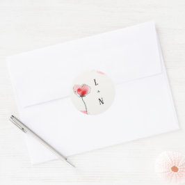 Adesivo Redondo Stickers "Coquelicots"