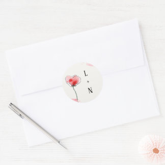 Adesivo Redondo Stickers "Coquelicots"