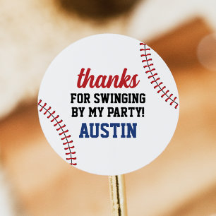 Adesivo Redondo Stickers de aniversário de beisebol