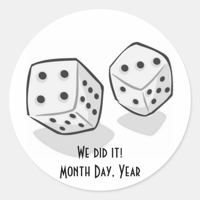 Adesivo Redondo Stickers de Casamento de Las Vegas (Frente)