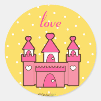 Adesivo Redondo Stickers do Castelo Rosa