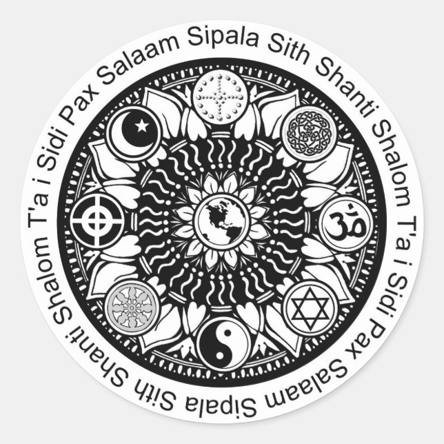 Adesivo Redondo Stickers do Mandala iPeace (Frente)