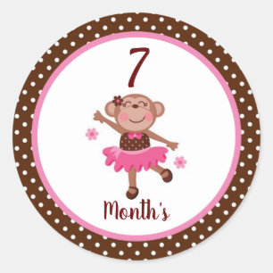 Adesivo Redondo Stickers do mês de bebê