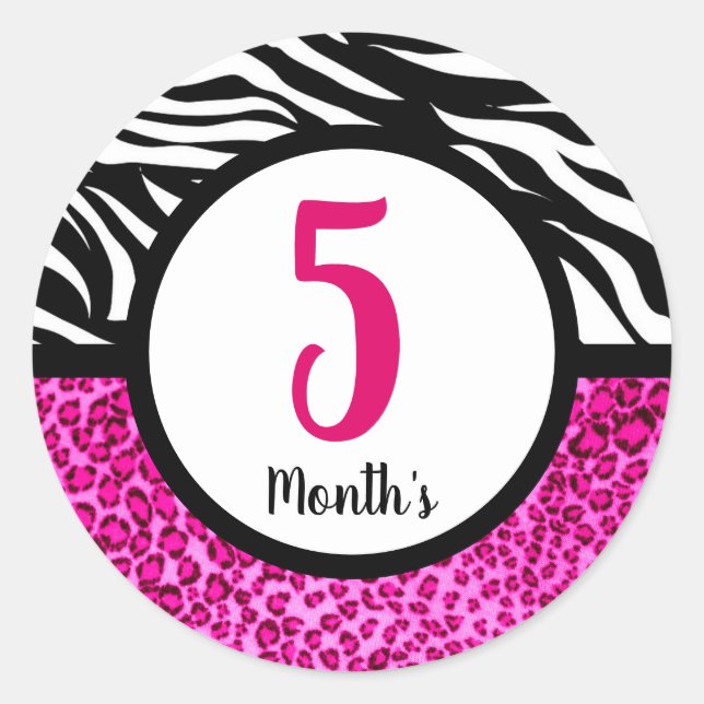 Adesivo Redondo Stickers do mês de bebê (Frente)