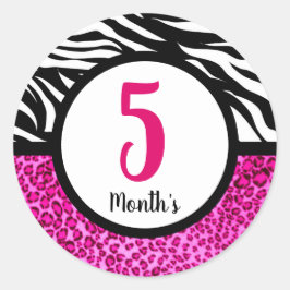 Adesivo Redondo Stickers do mês de bebê